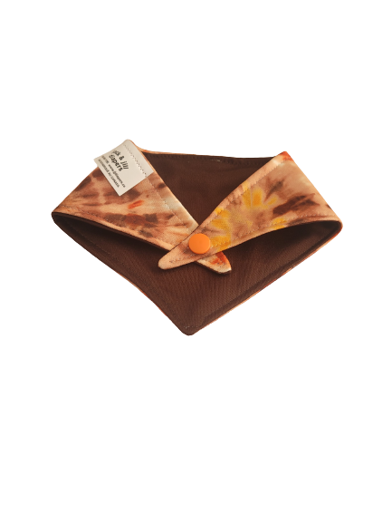 Dog Bandana-Waterproof Brown Tie Dye -Chocolate Brown