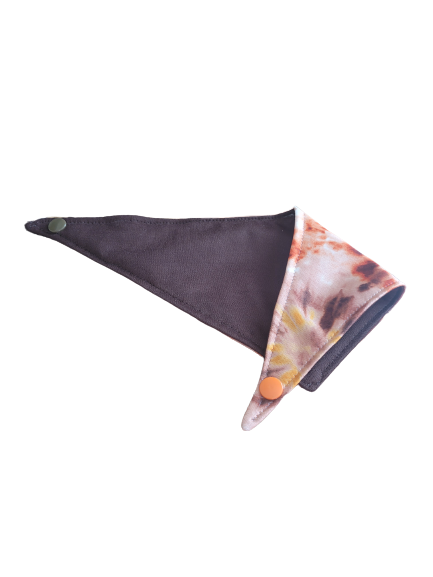 Dog Bandana-Waterproof Brown Tie Dye -Chocolate Brown