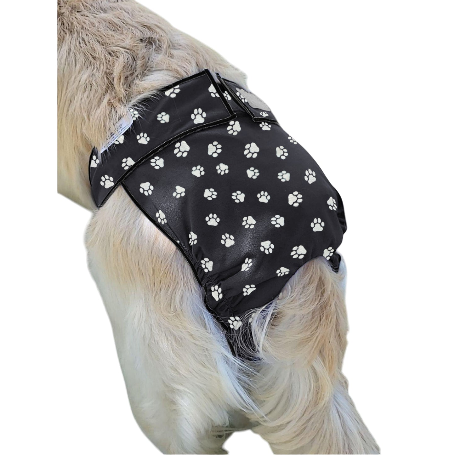 Female Dog Diaper Britches | With Tail Opening | White Paw Print