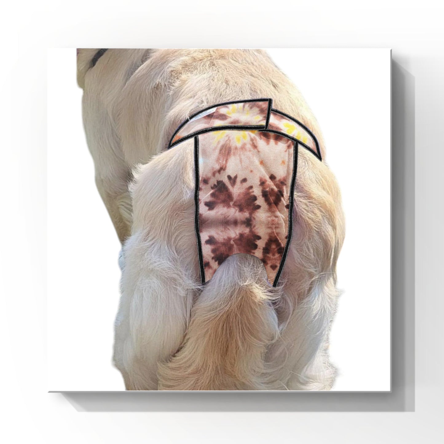 High-Cut Dog Diaper Britches | Brown Tie Dye Print