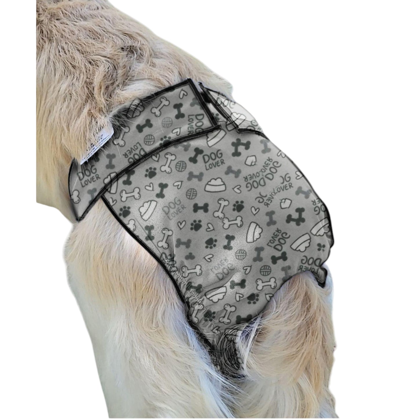 Female Dog Diaper | Britches | With Tail Opening | Grey Bones Print