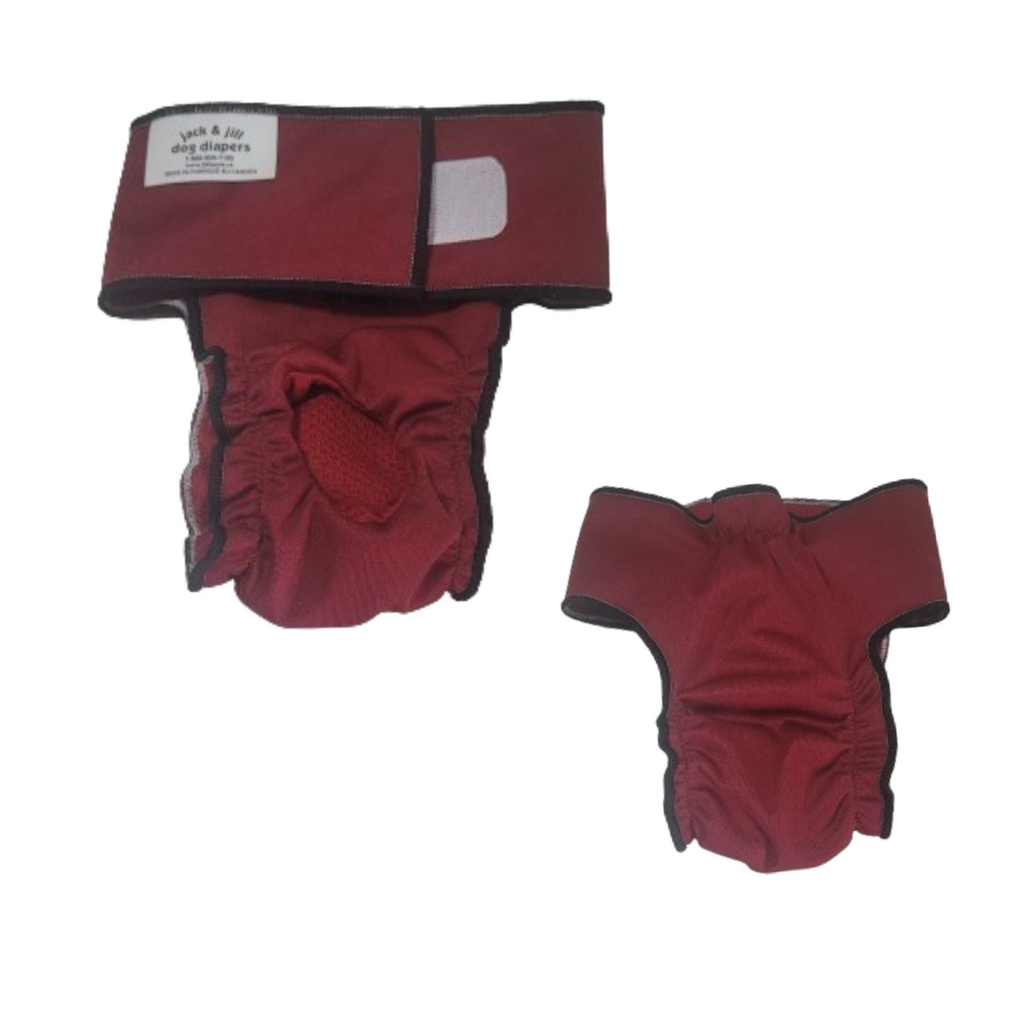 High-Cut Diaper-Britches- Burgundy - Jack & Jill Dog Diapers