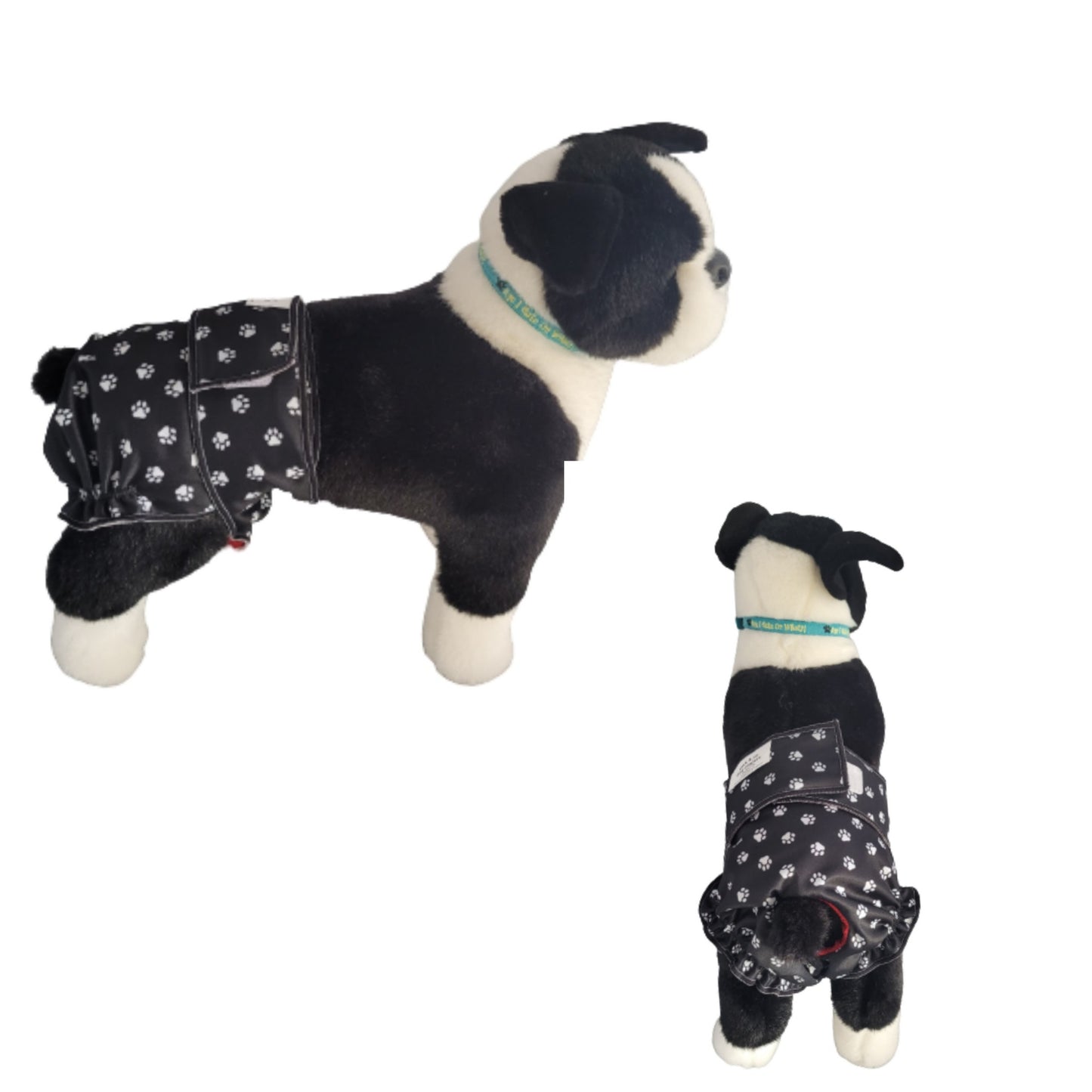 Female Dog Diaper Britches - With Tail Opening-White Paws - Jack & Jill Dog Diapers