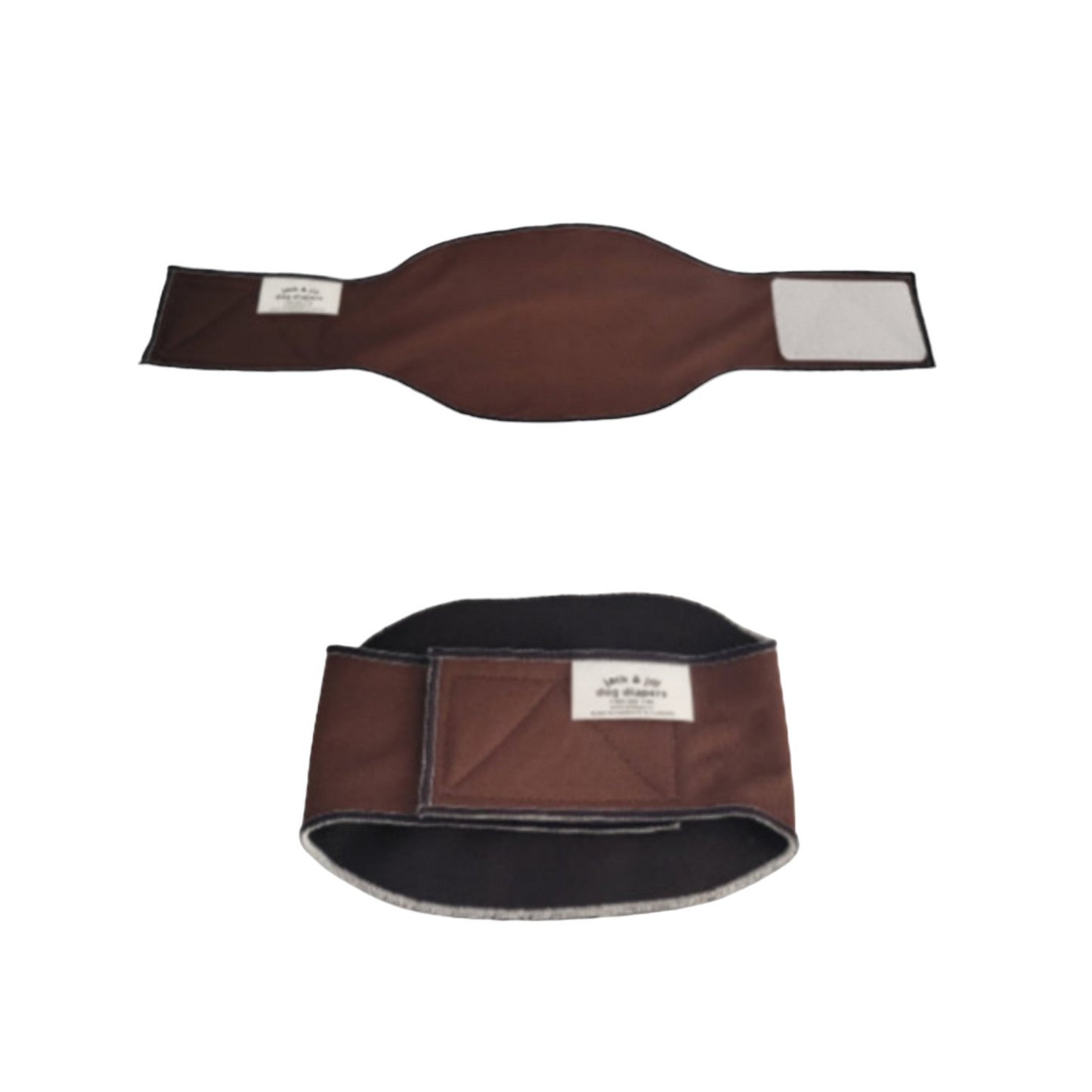 Male Dog Belly Band Wrap - Chocolate Brown Style #2 - Jack & Jill Dog Diapers