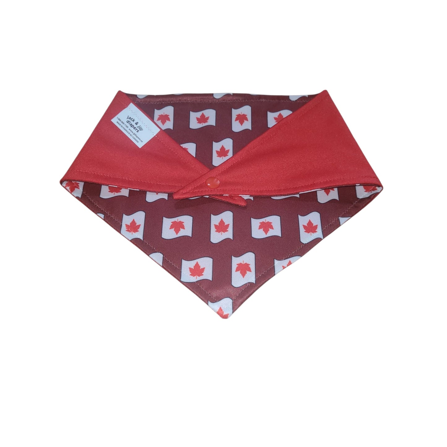 Dog Bandana Snap On | Canadian Maple Leaf Print