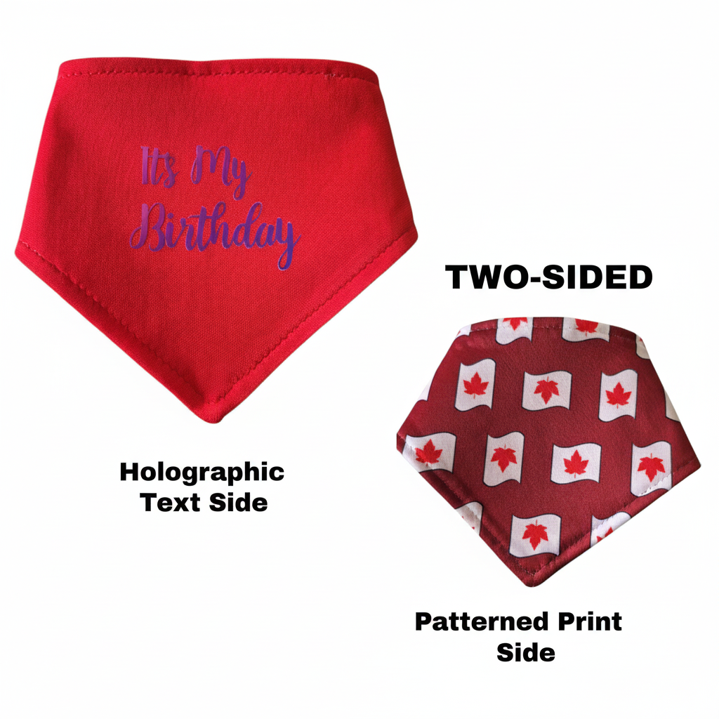 Holographic Snap-On Dog Bandana - IT'S MY BIRTHDAY