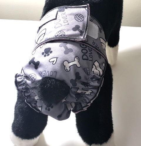 Female Dog Diaper  Britches - Grey Bones - Jack & Jill Dog Diapers
