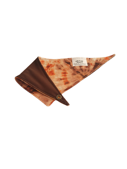 Dog Bandana-Waterproof Brown Tie Dye -Chocolate Brown