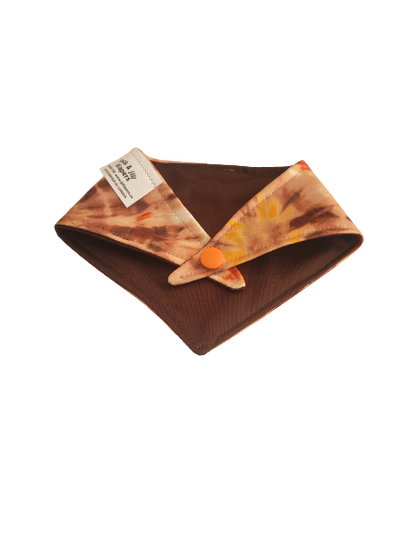 Dog Bandana-Waterproof Brown Tie Dye -Chocolate Brown