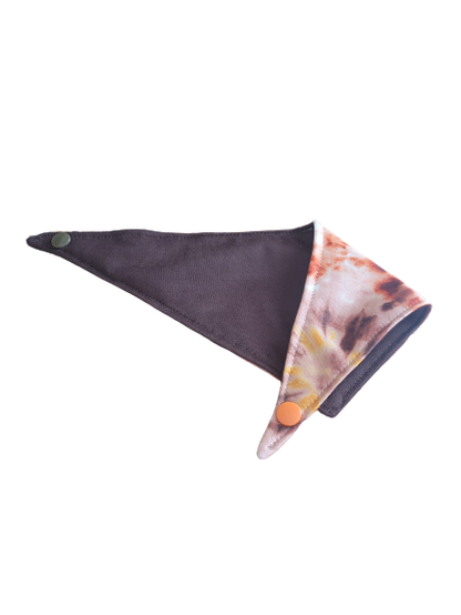 Dog Bandana-Waterproof Brown Tie Dye -Chocolate Brown