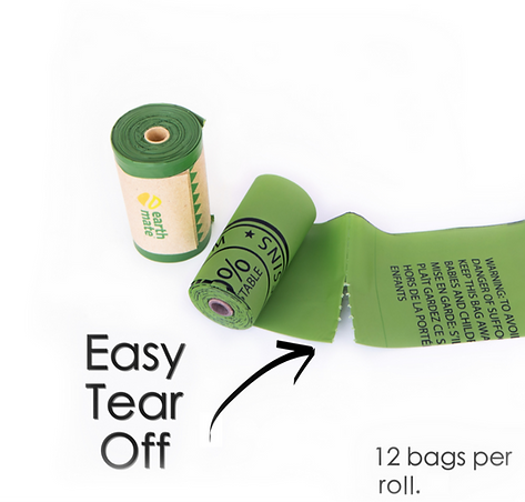 Compostable Dog Poop Bags - 120 Count (10 Rolls) | 100% Home Compostable