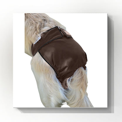 Female Dog Diaper Britches | With Tail Opening |Chocolate Brown Print