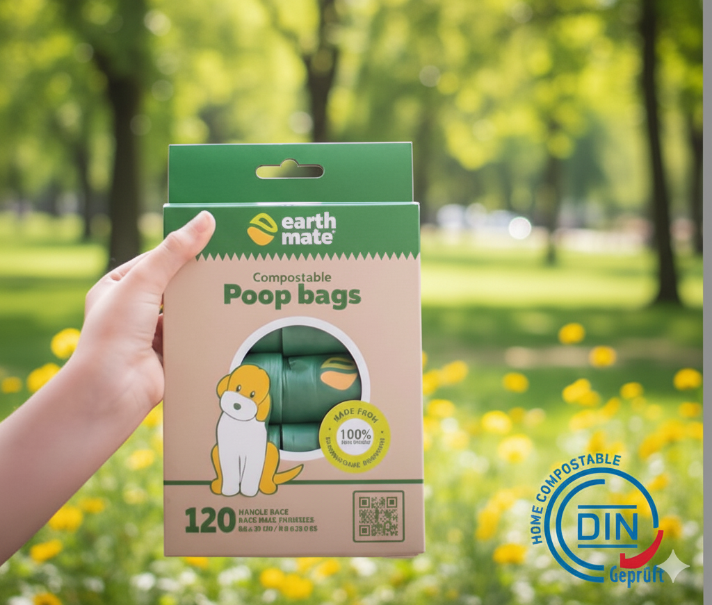 Compostable Dog Poop Bags - 120 Count (10 Rolls) | 100% Home Compostable