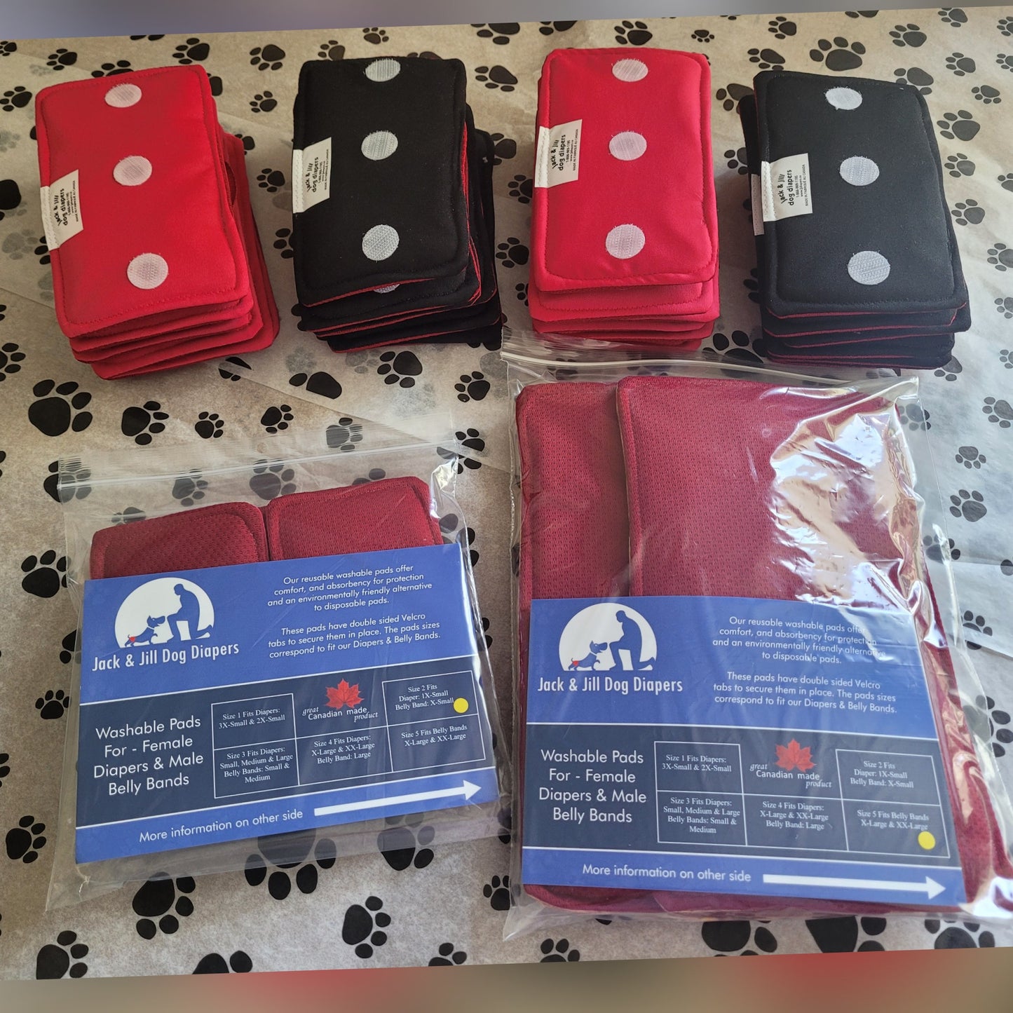 Washable Pads for Dogs - Male Belly Bands & Female Diapers