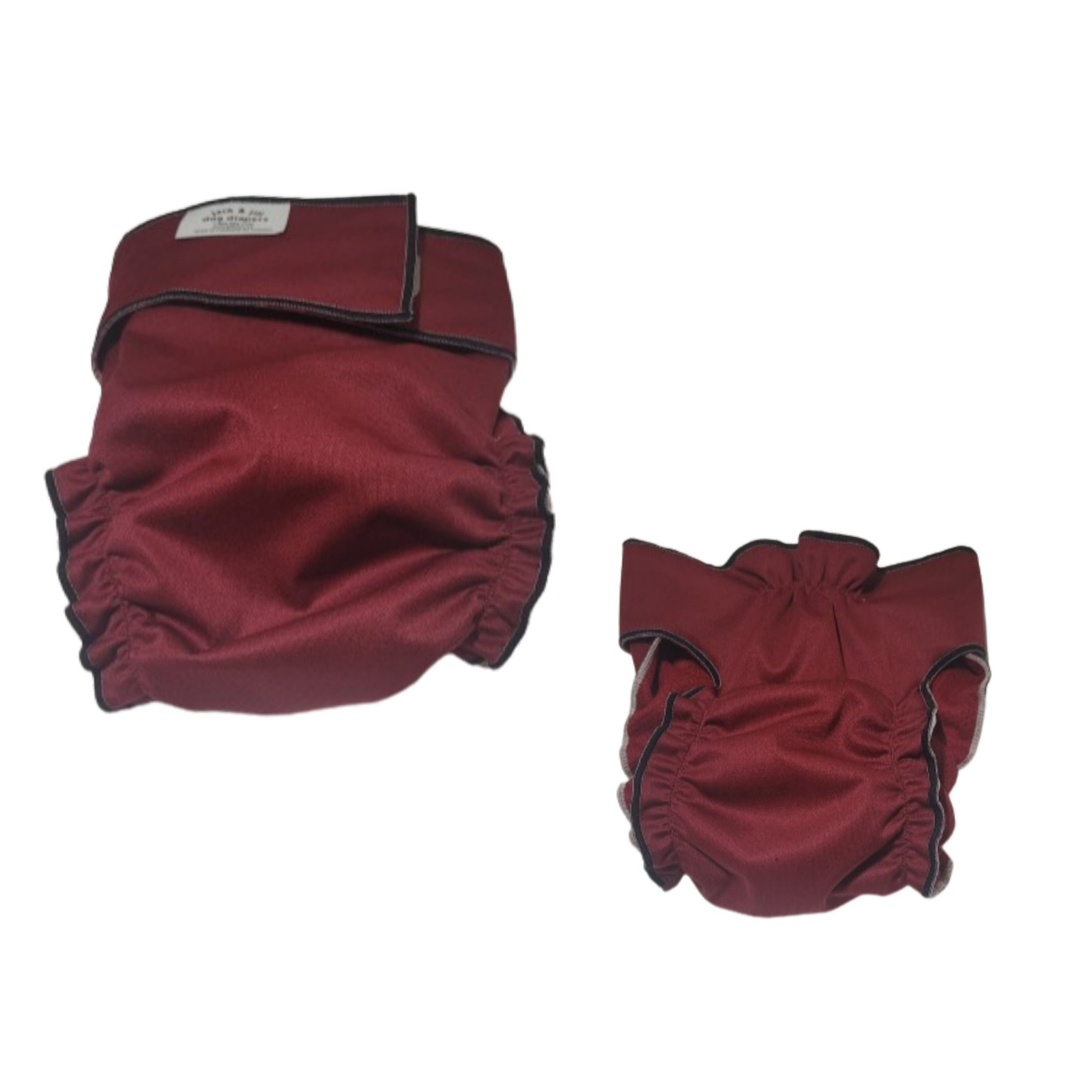Female Dog Diaper - Britches - Without Tail Opening – Burgundy - Jack & Jill Dog Diapers