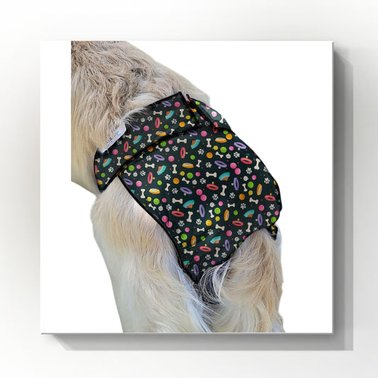 Female Dog Diaper Britches | With Tail Opening | Playful Dog Print