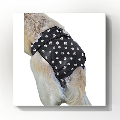 Female Dog Diaper Britches | With Tail Opening | White Paw Print