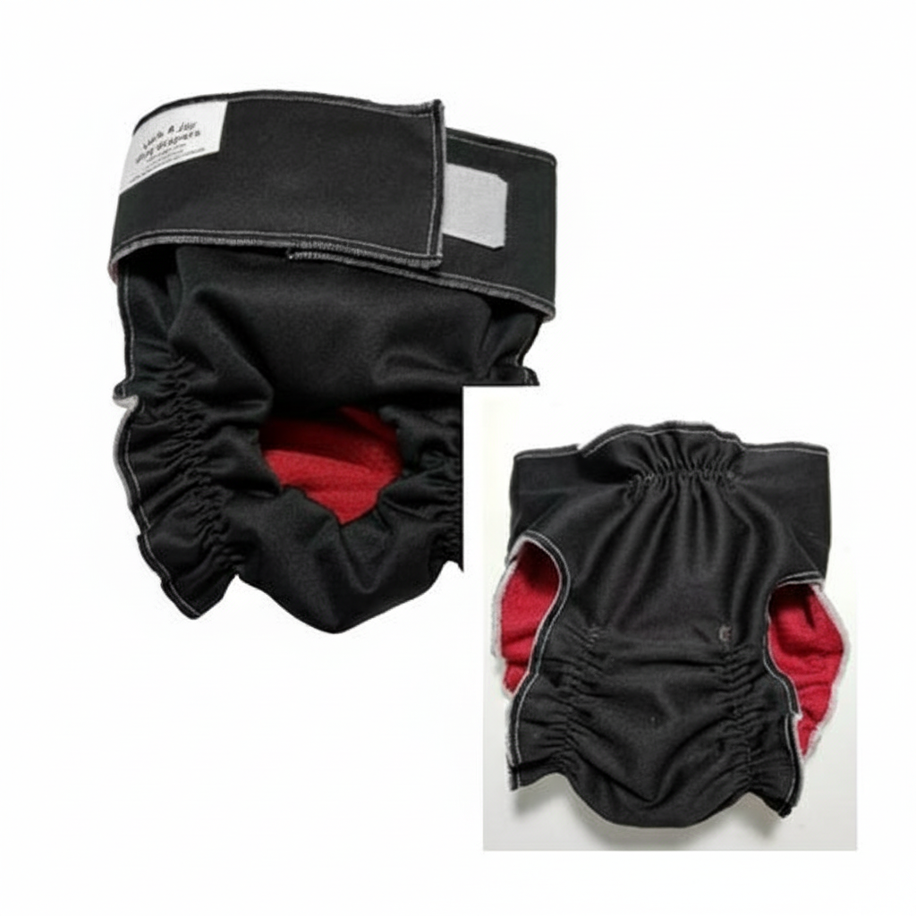 WPS. Female Dog Diaper – Pink and Black