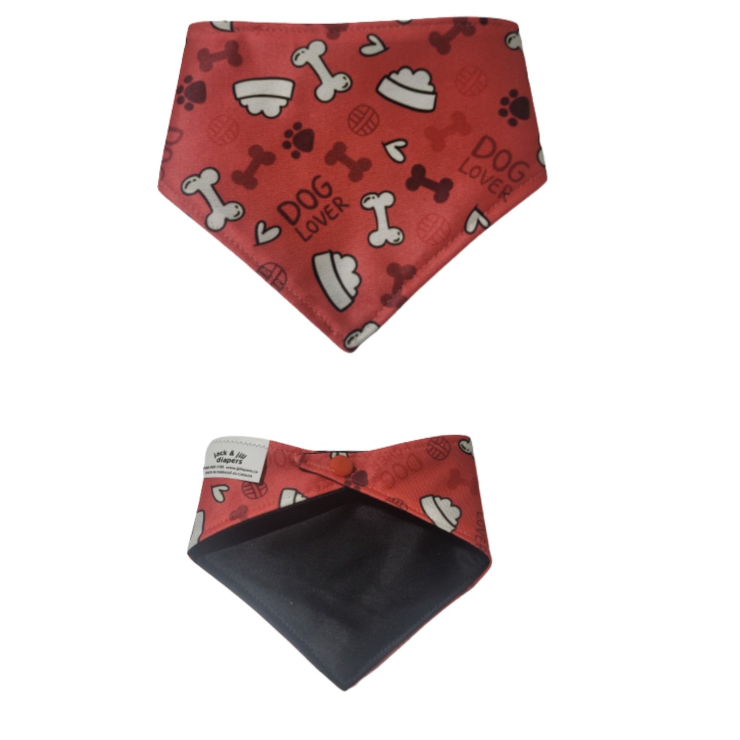 Bones Print Bandanas| Dog Bandana| Jack & Jill Dog Diapers.