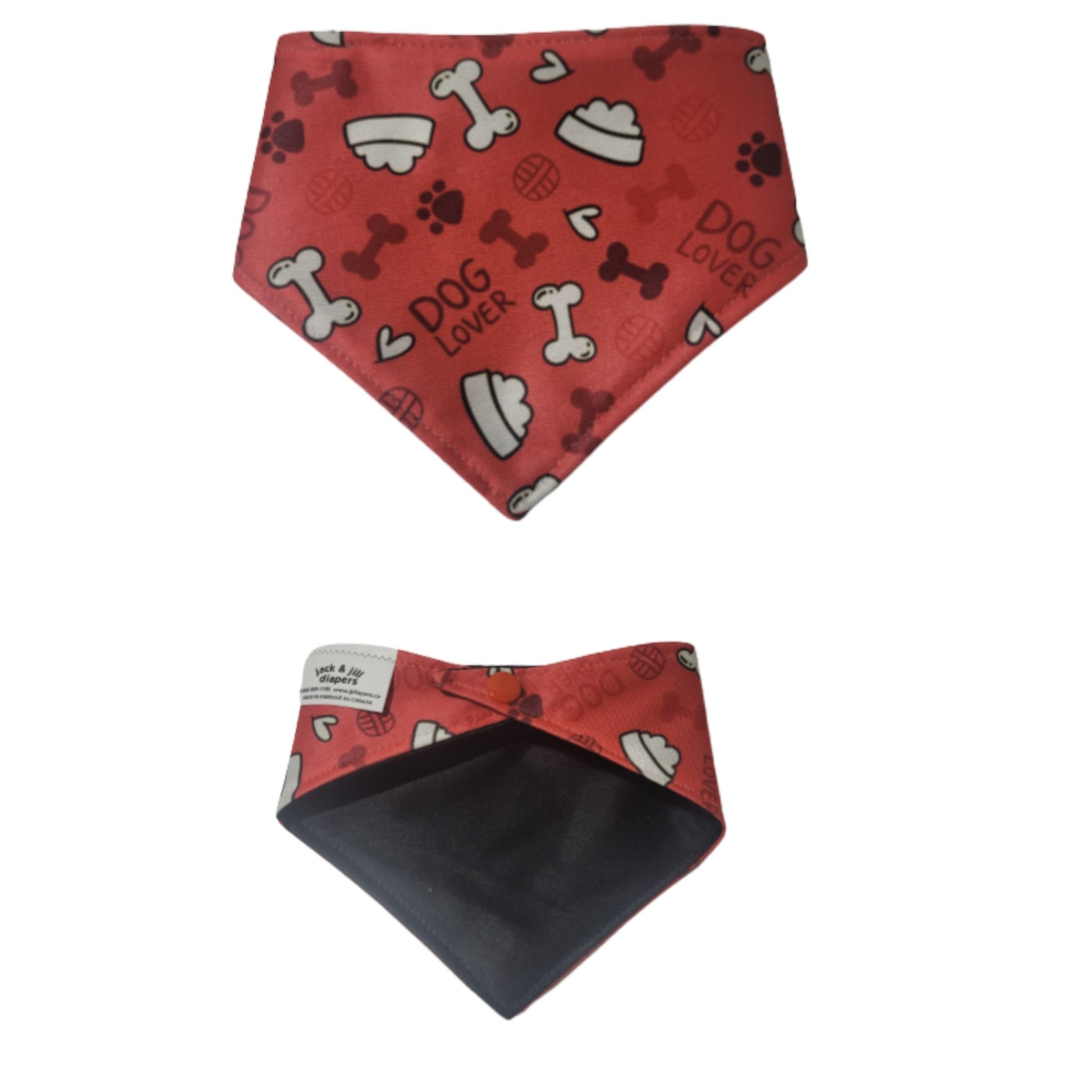 Bones Print Bandanas| Dog Bandana| Jack & Jill Dog Diapers.