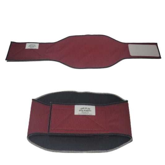 Male Dog Belly Band Wrap - Burgundy Style #2