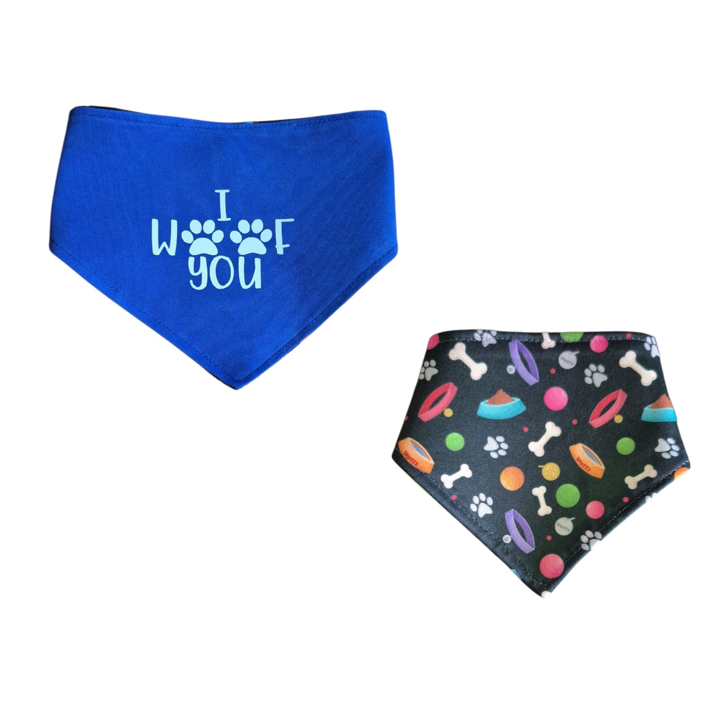 Dog Bandanas with Sayings - Snap-On & Reversible