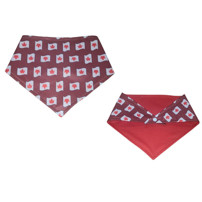Dog Bandana Snap On | Canadian Maple Leaf Print
