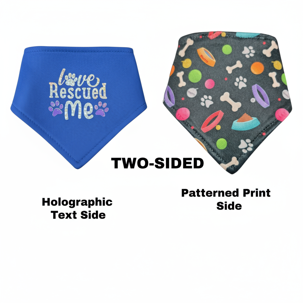 Two-sided love Rescued me bandana banner