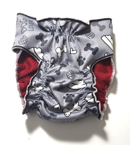 Female Dog Diaper  Britches - Grey Bones - Jack & Jill Dog Diapers