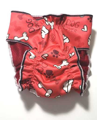 Female Dog Diaper Britches - Red Bones - Jack & Jill Dog Diapers