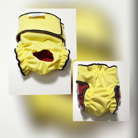  Lemon Female  Dog Diaper with hole for dogs in heat.