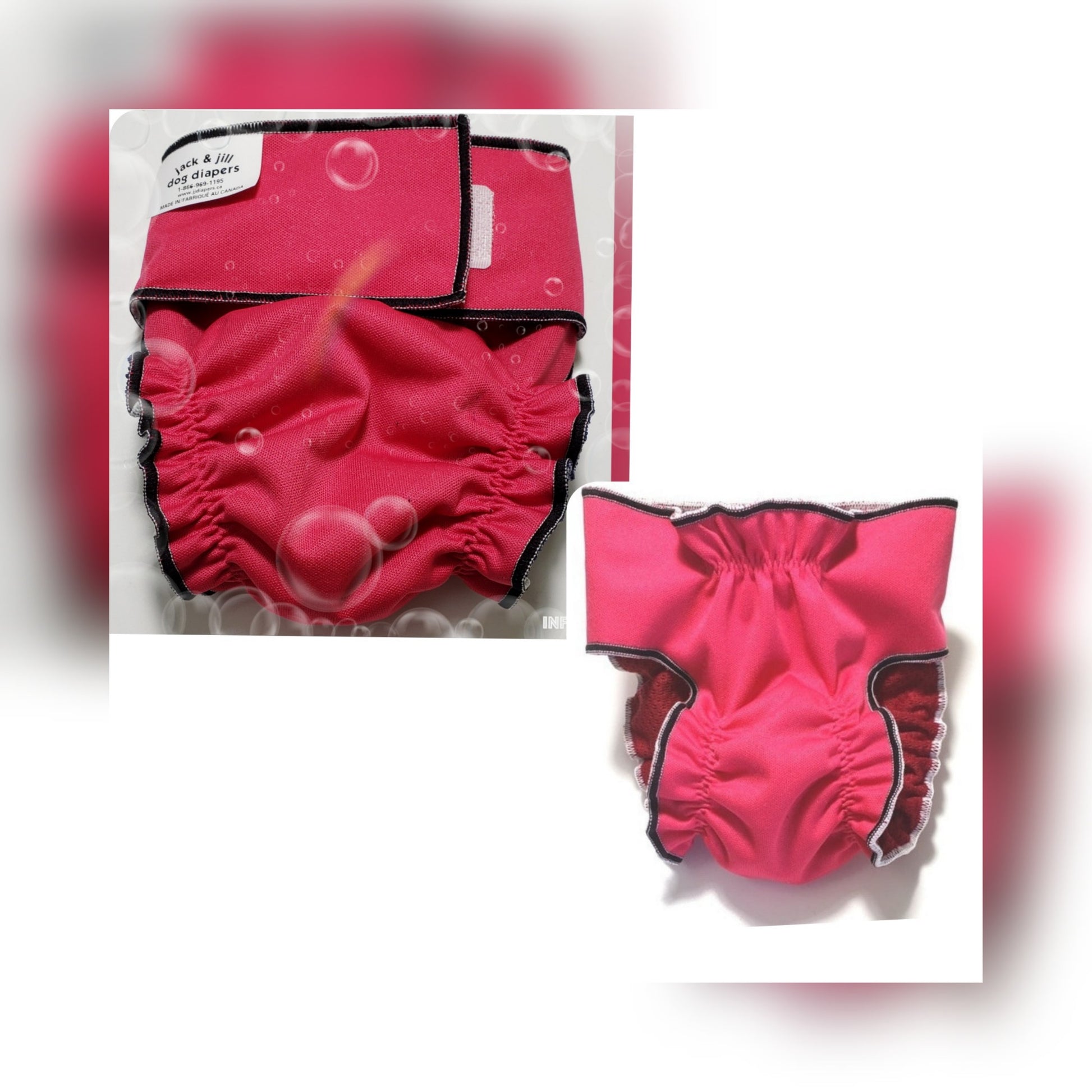 Female Dog Diaper - Britches - Without Tail Opening –Pink - Jack & Jill Dog Diapers