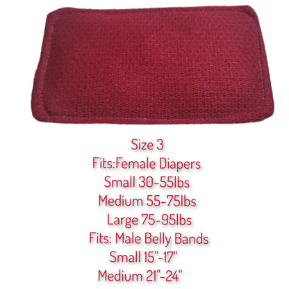 Washable Pads for Dogs - Male Belly Bands & Female Diapers